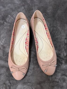 Geox Women's Blush Pink Bow Ballet Flats